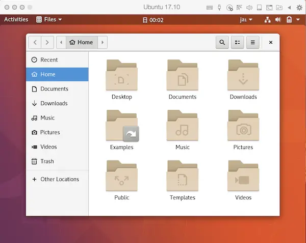 「Ubuntu 17.10」の「GNOME」セッション