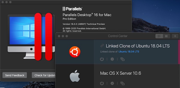 「Parallels Desktop 16」のダークモード