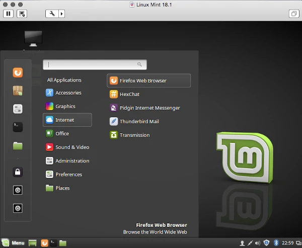 「Linux Mint 18.1」on「VMware Fusion 8.5.3」