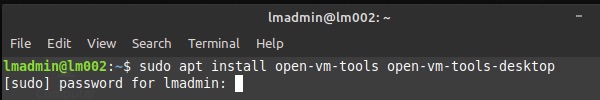 「open-vm-tools」をインストール