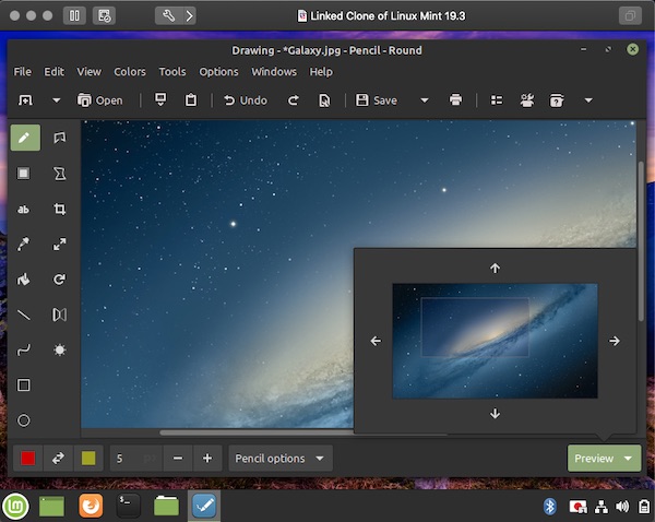 「Linux Mint 19.3」の「Drawing」